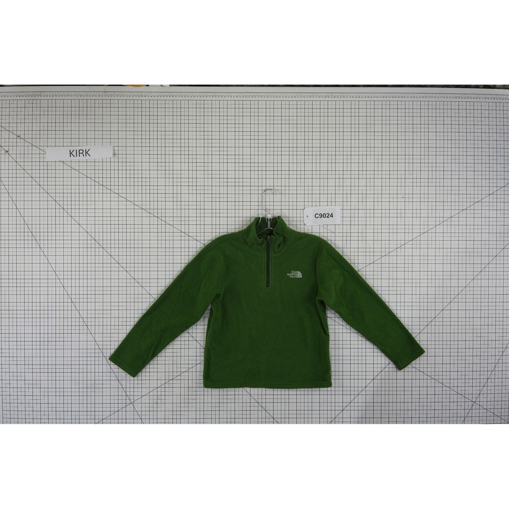 The North Face Fleece Boys Size Medium 10/12 Green TKA 100 Quarter Zip Outdoor - Picture 8 of 9
